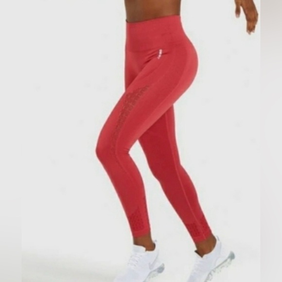 Gymshark Red Marl Energy Seamless Leggings - Picture 2 of 10